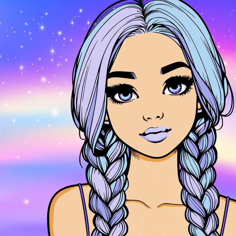 realistic girl with braids