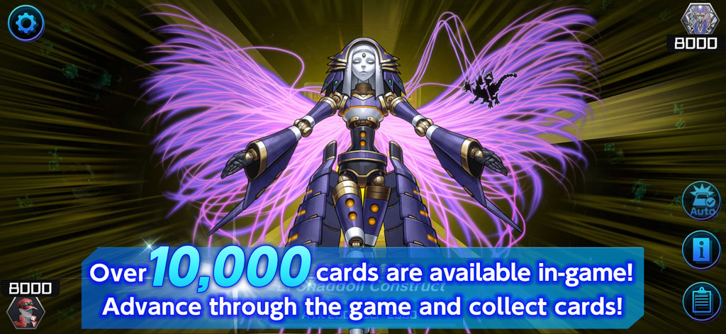 Animazione di evocazione della carta El Shaddoll Construct in Yu-Gi-Oh Master Duel che mostra una grafica di alta qualità.