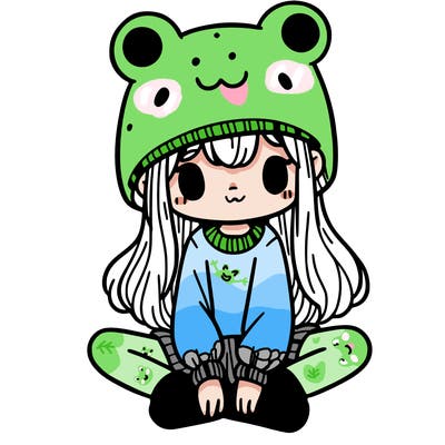 a girl wearing a frog hat and some frog socks