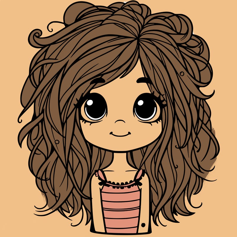 messy hair pretty  little  girl