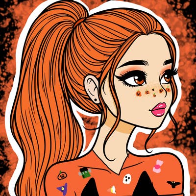 a beautiful and realistic girl with a high pony tail