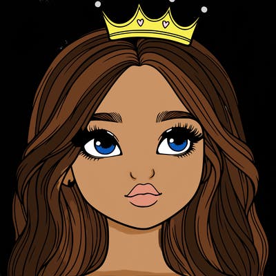a realistic girl with a crown on