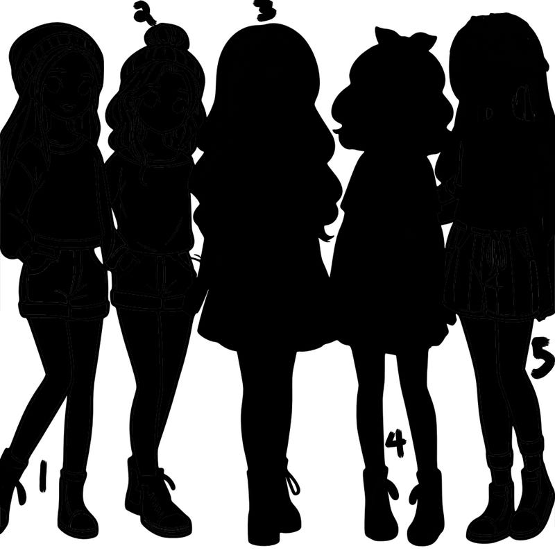 a group of five girls