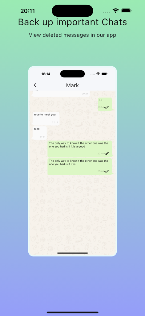 Dual Messenger - Recover&Duo - Interface for backing up WhatsApp chats and viewing deleted messages