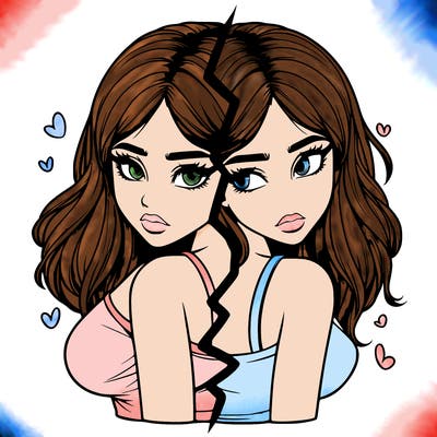 realistic girl split