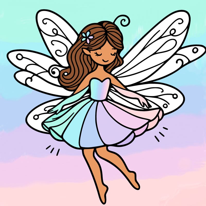 create a fairy with wings flying