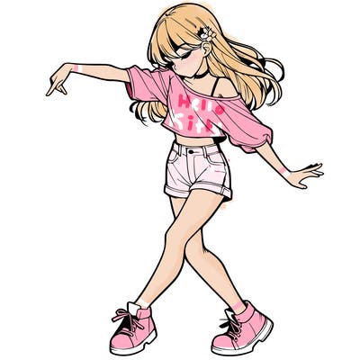 realistic girl danceing