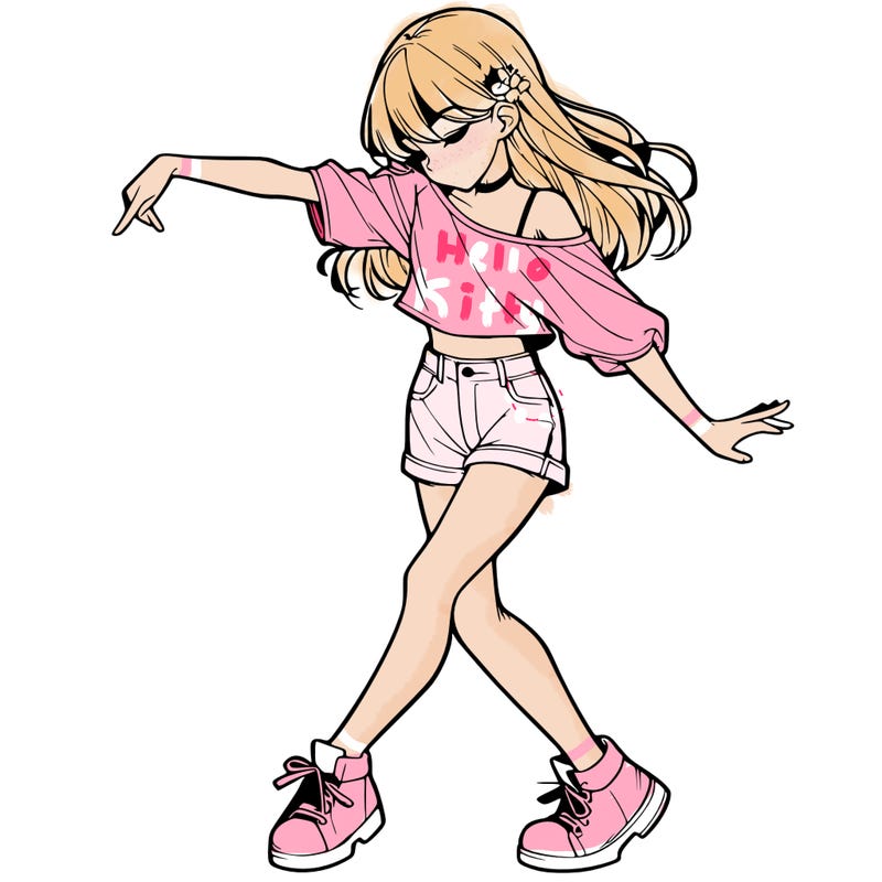 realistic girl danceing