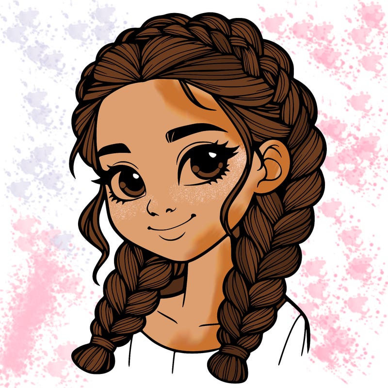 girl with braids realistic
