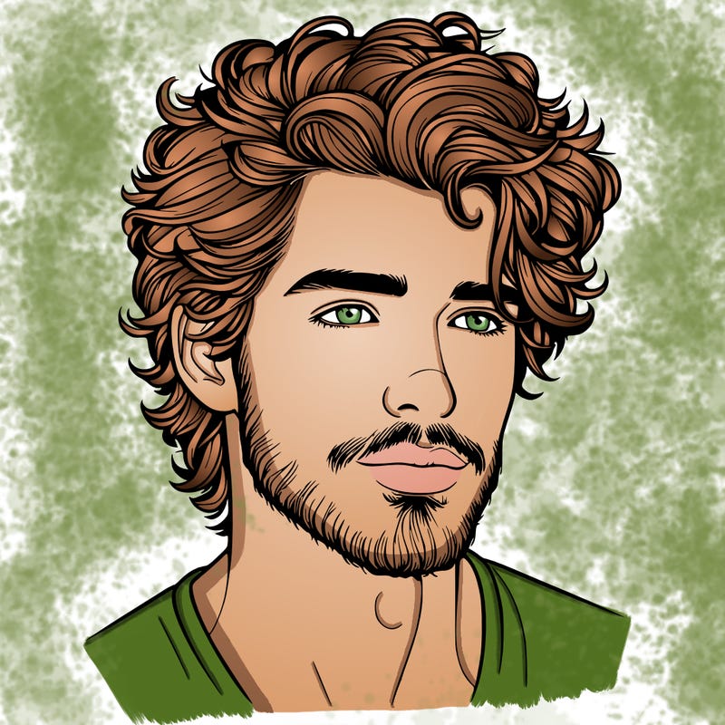 realistic man with fluffy hair
