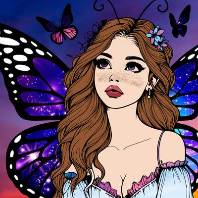 butterfly fairy realistic girl