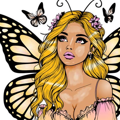 butterfly fairy realistic girl