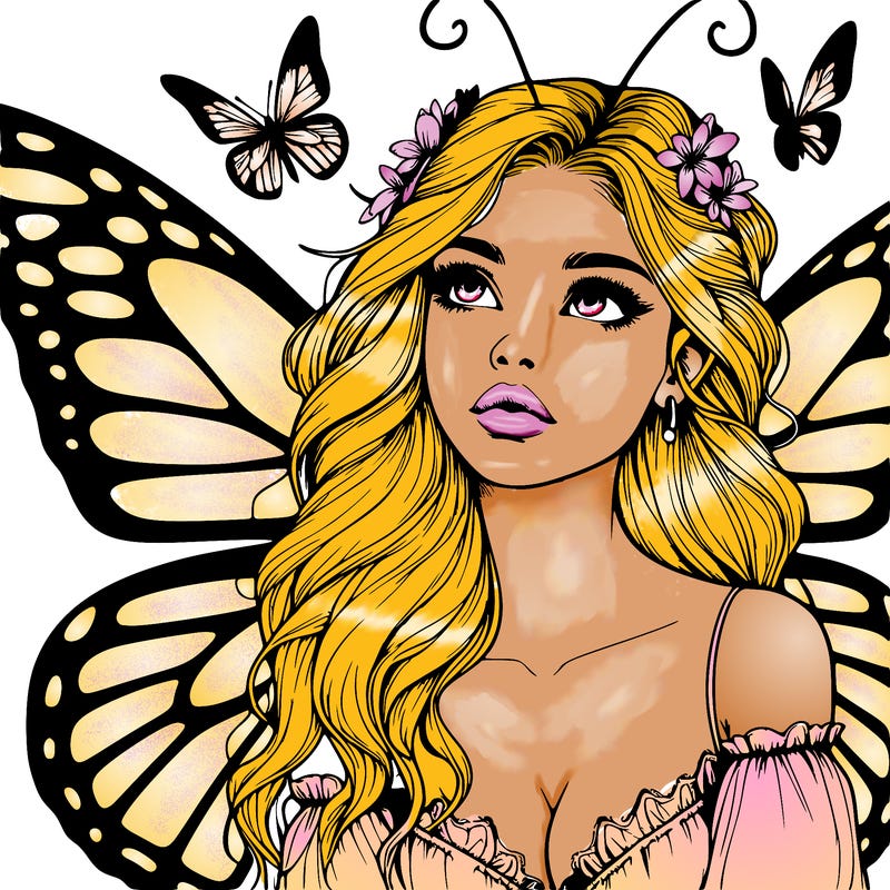 butterfly fairy realistic girl