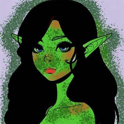 elf girl realistic dark fantasy