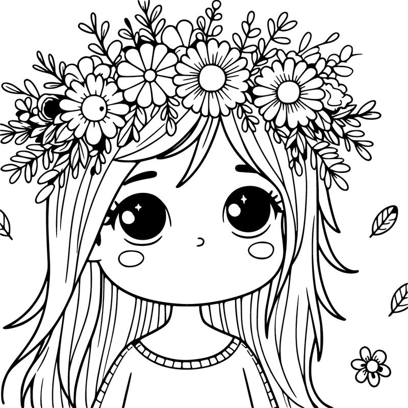 girl with flowers crown