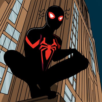 spiderman on the building
