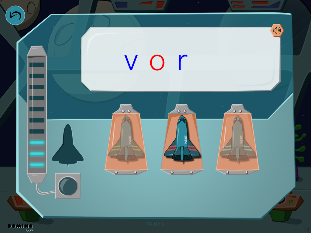 AstroLire - AstroLire教育インターフェース。宇宙をテーマにした実験室でフランス語の音節を読んでいます。