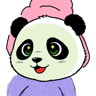 cute kawaii panda just the head no body, the background is plain