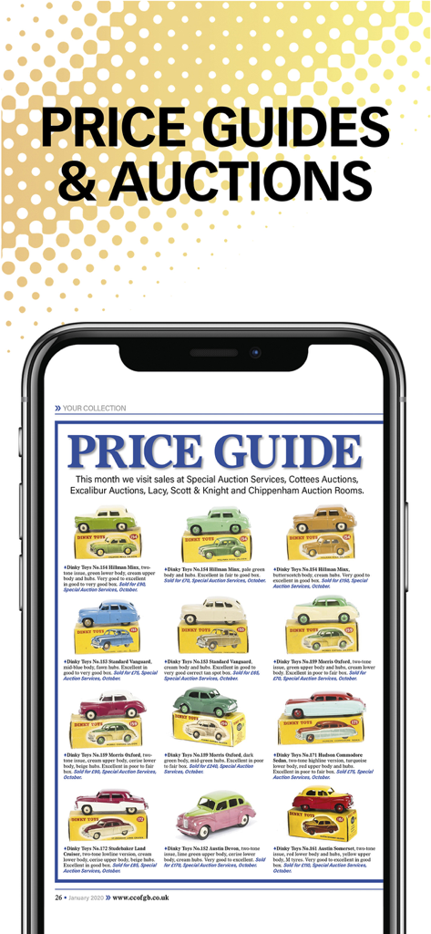Collectors Gazette - Price guide for vintage Dinky Toys on Collectors Gazette app screen