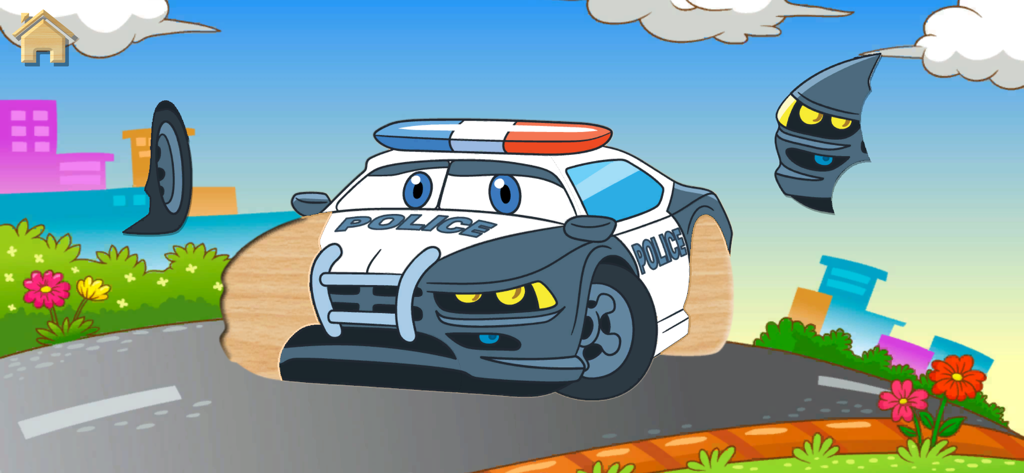 Car Puzzle for Toddlers & Kids - Rompecabezas de coche de policía de dibujos animados para niños pequeños