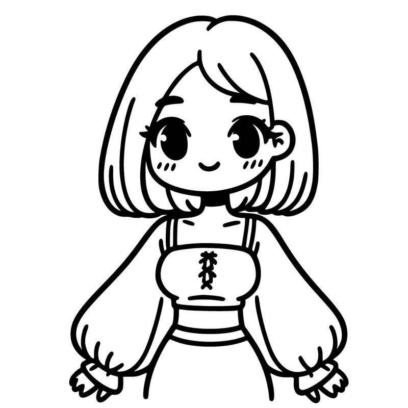 a simple girl with a cute crop top with long sleeves