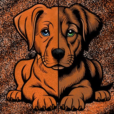 realistic dog split picture