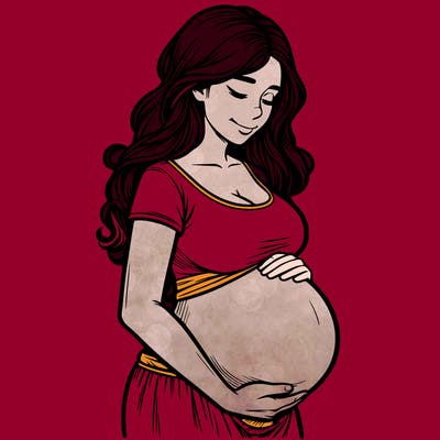 woman heavily pregnant realistic