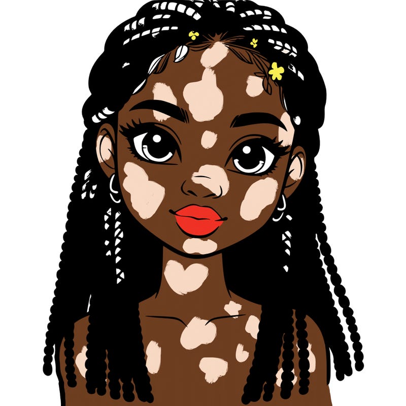 a realistic black girl with braids