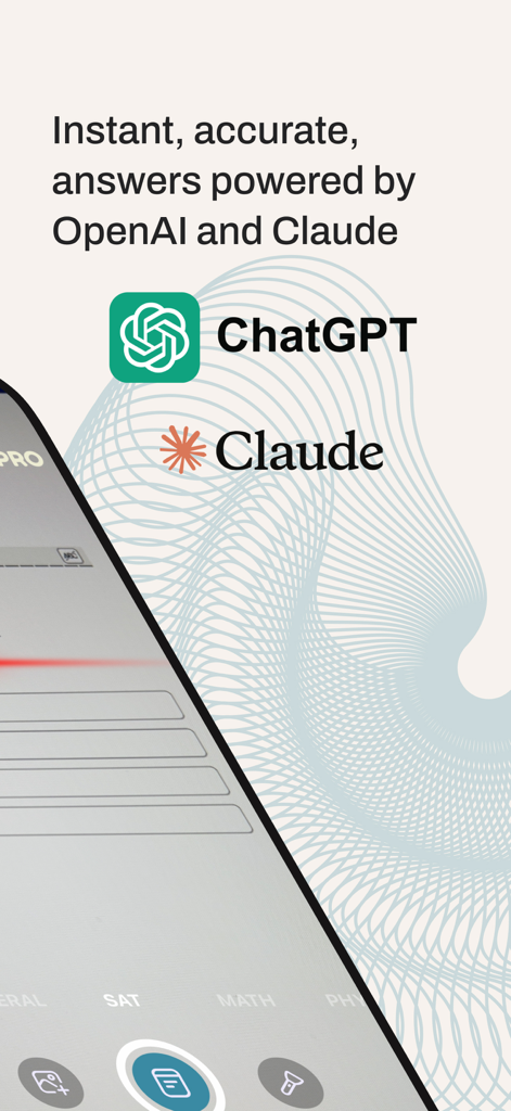 Yolk AI: Einstein AI Method - Yolk AI app screen showing integration with OpenAI ChatGPT and Claude for instant study answers.