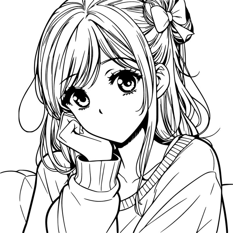 a realistic manga girl