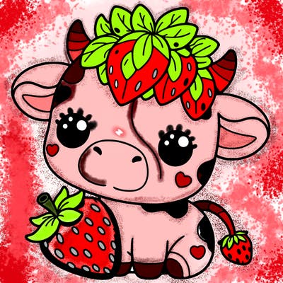 cute strawberry cow
