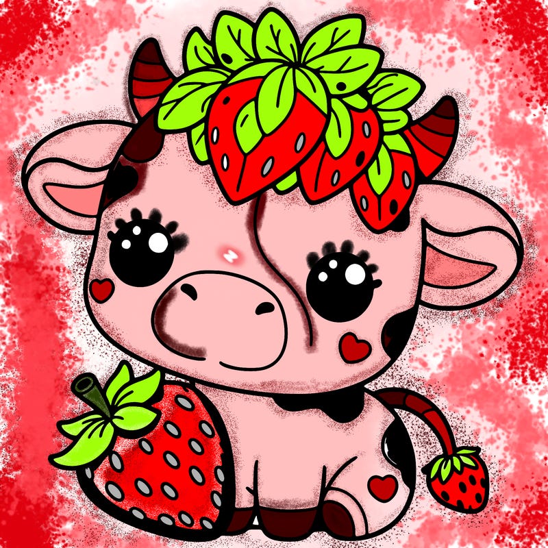 cute strawberry cow