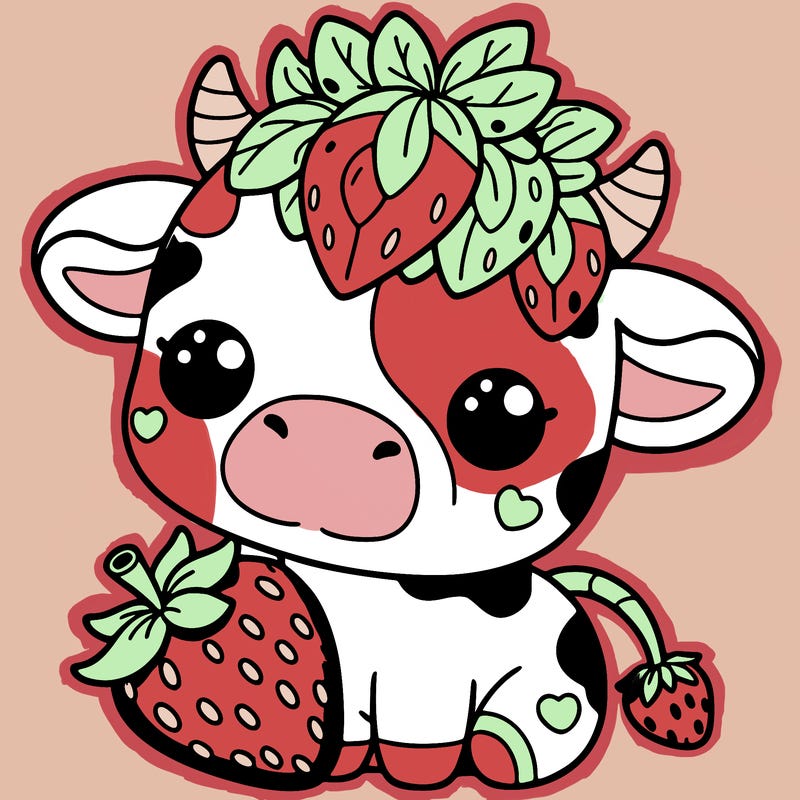 cute strawberry cow