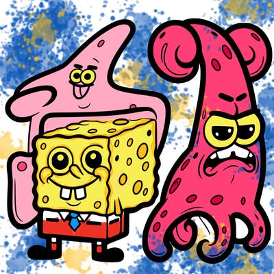 spongebob, patrik, squiddi