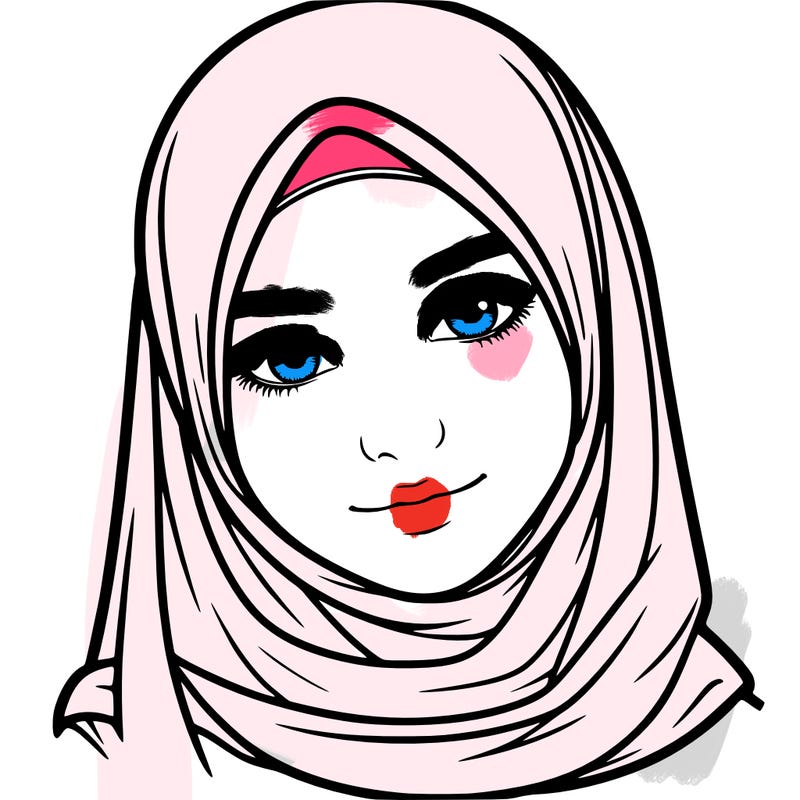 realistic girl with hijap