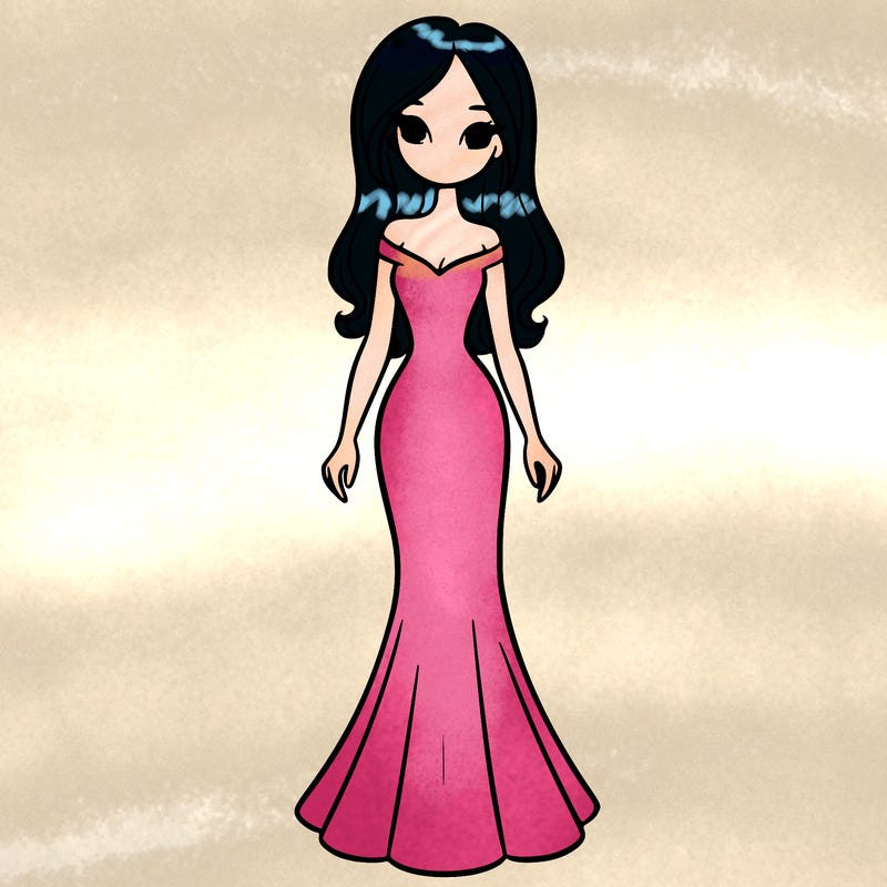 girl in long fitted dress