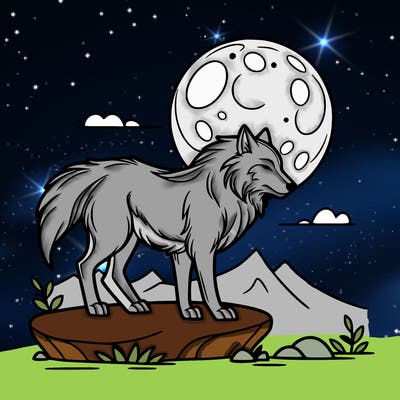 wolf moonlight