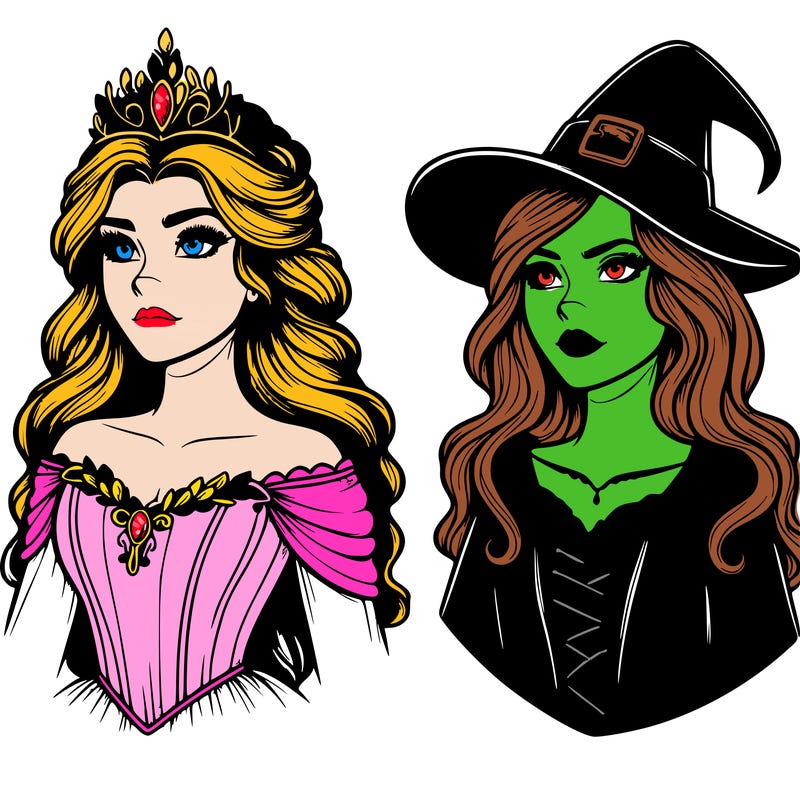 princess and witch realistic