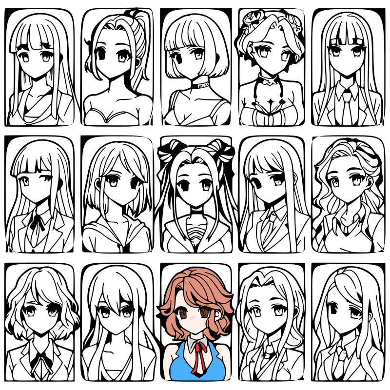 girls that look diffrent anime