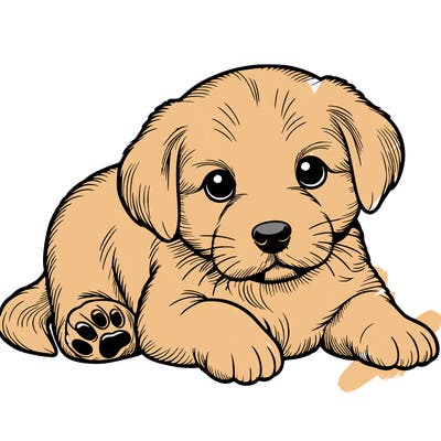 a cute realistic puppy