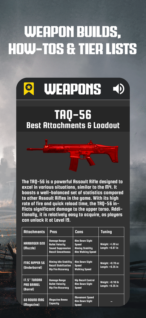 TAQ-56 weapon build with best attachments and loadout guide