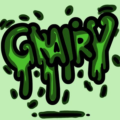 a word that has gnarly on it dripping