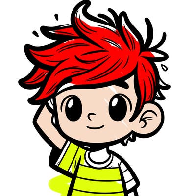 boy with messy hair