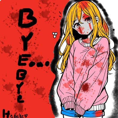 manga teen girl  in a sweater and baggy pants