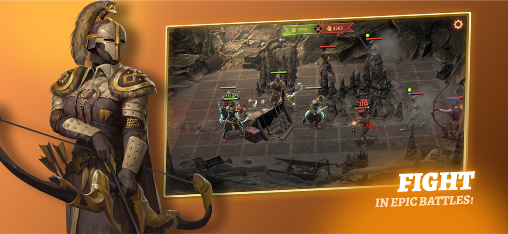 Battlesmiths: Medieval Life - Battlesmiths Medieval Lifeの戦術的なグリッドバトルゲームプレイ、中世の弓兵キャラクターが登場。