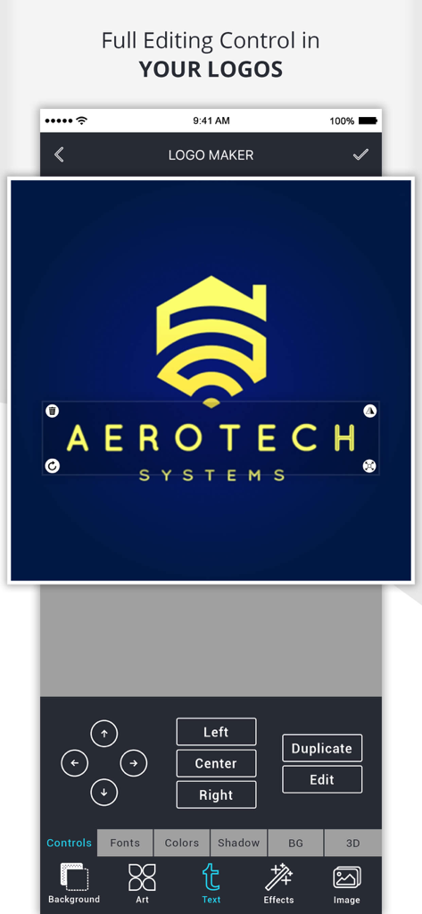 Ace Logo Maker - Ace Logo Maker App-Oberfläche, die professionelle Logo-Bearbeitungswerkzeuge und -funktionen zeigt