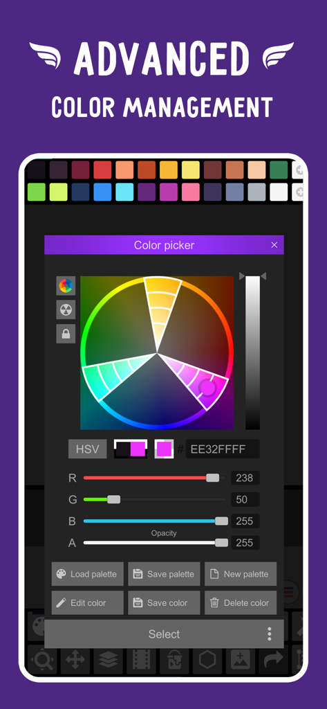 Pixel Studio PRO for pixel art - Erweiterter Farbauswahl- und Verwaltungs-Tool in Pixel Studio PRO