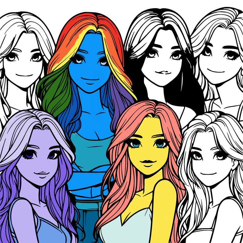 a group of realistic girls