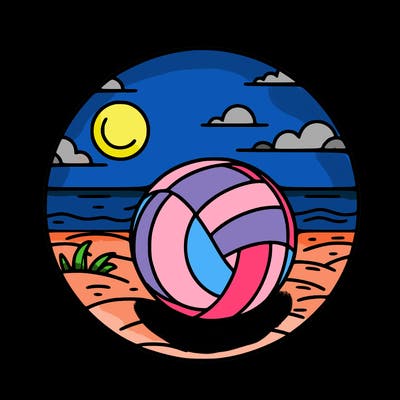 volleyball on a beach