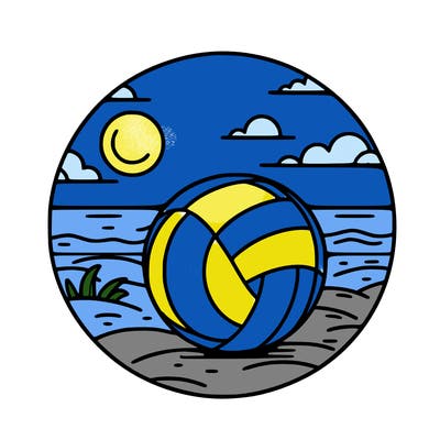 volleyball on a beach